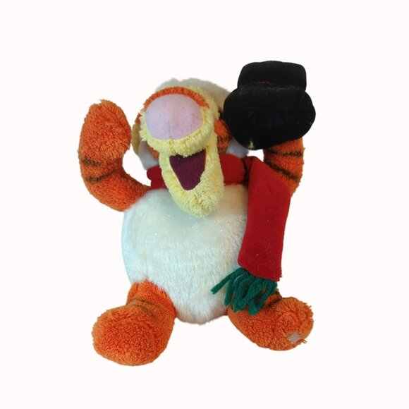 Disney Store Winnie the Pooh Plush Tigger Santa's Helpers Snowman Christmas 2002 - Picture 1 of 8